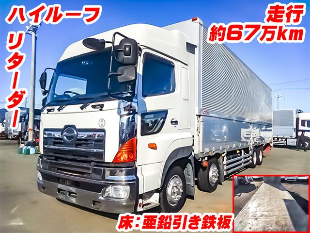 H24　日野　プロフィア　フルハーフ製アルミウイング　ハイルーフ　リターダー　最大積載13,100kg　床：亜鉛引き鉄板　後輪エアサス