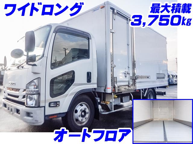 R1　いすゞ　エルフ　矢野特殊製アルミバン　オートフロア　最大積載3,750kg　ワイドボディ　ロングボディ　サイドスライドドア