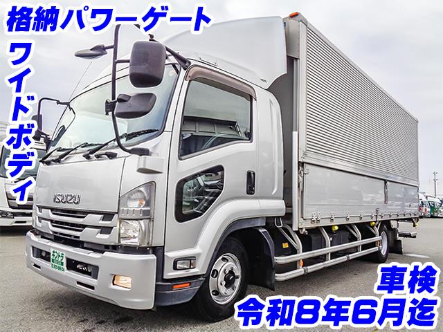 H29　いすゞ　フォワード　アルミウイング　極東開発製格納パワーゲート　無線リモコン　ワイドボディ　ラッシングレール2段　内フック　車検