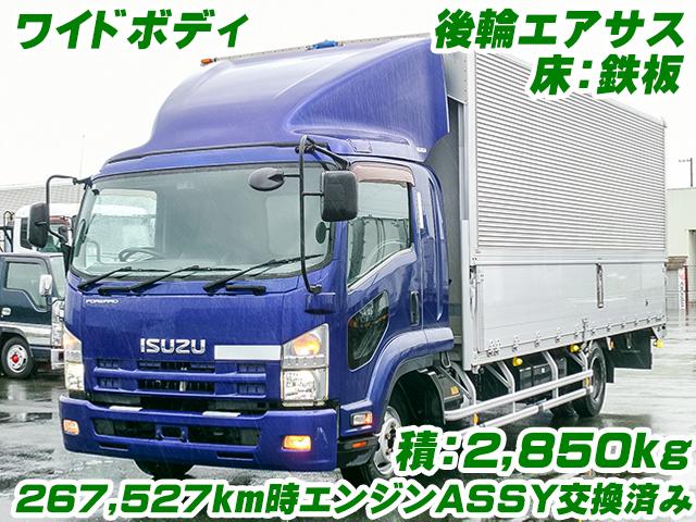 H25　いすゞ　フォワード　アルミウイング　後輪エアサス　6200ボディ　ワイドボディ　6速ミッション　2,850kg